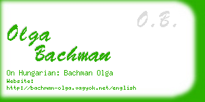 olga bachman business card